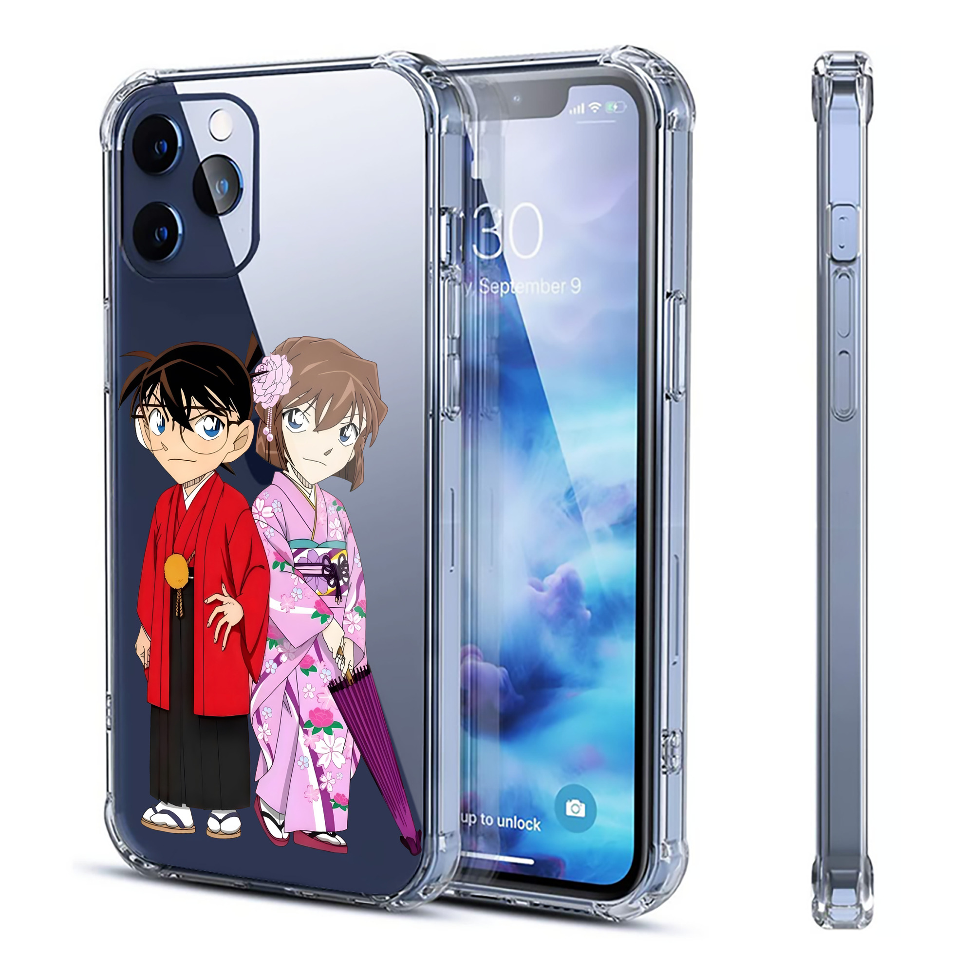 （画像用） 名探偵コナン 江戸川 コナン Detective Conan Conan Edogawa 【iPhone 12シリーズ対応】透明スマホケース（クリアソフトケース）